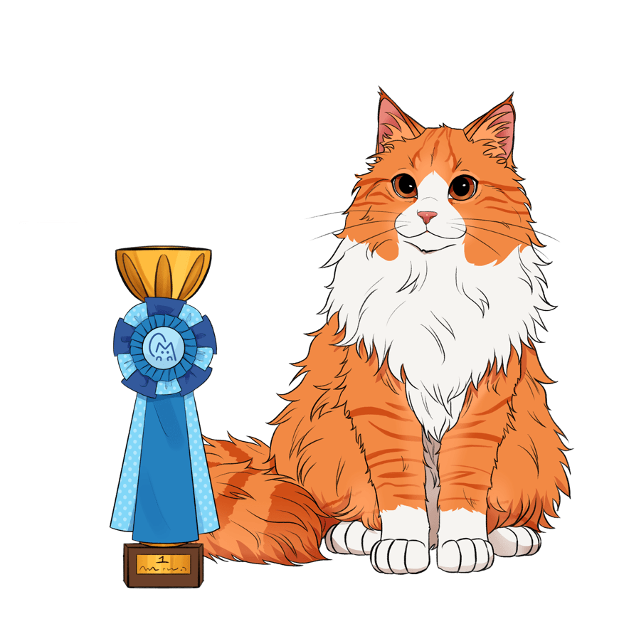 A prize-winning cat in the Catmaster online cat breeding game